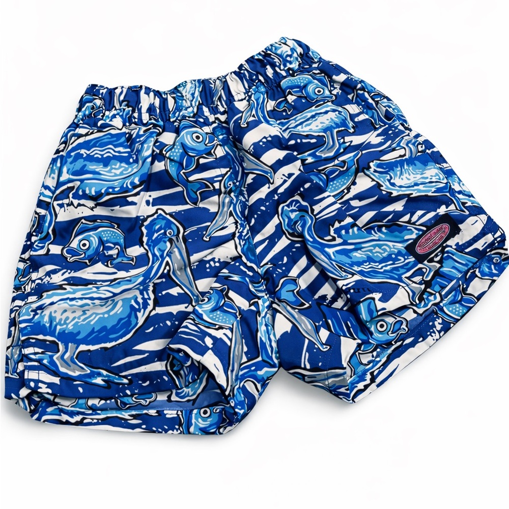 Vineyard Vines Blue and White Kids Swim Trunks
